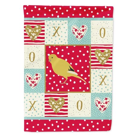 Carolines Treasures 28 x 0.01 x 40 in. Border Canary Love Flag Canvas House Size CK5501CHF